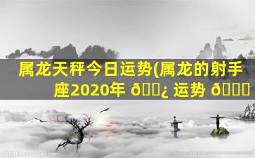 属龙天秤今日运势(属龙的射手座2020年 🌿 运势 🐘 )